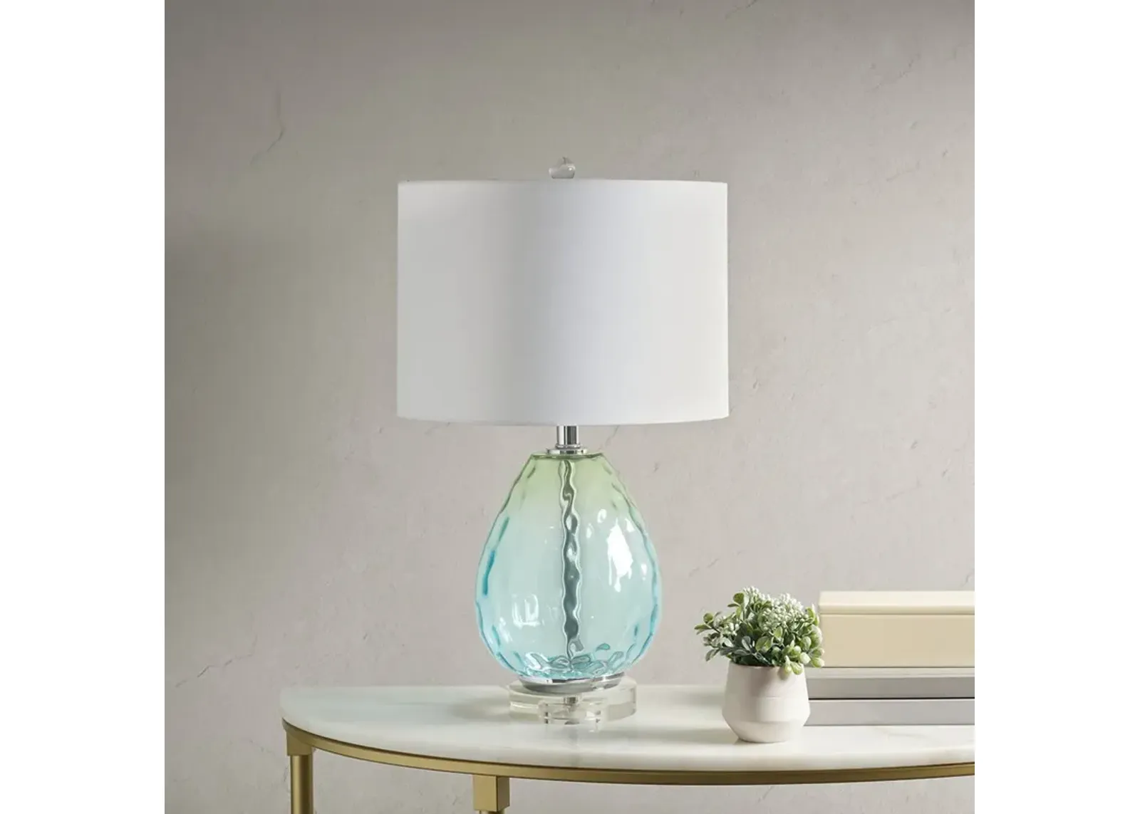 Urban Habitat Borel Blue Ombre Glass Table Lamp