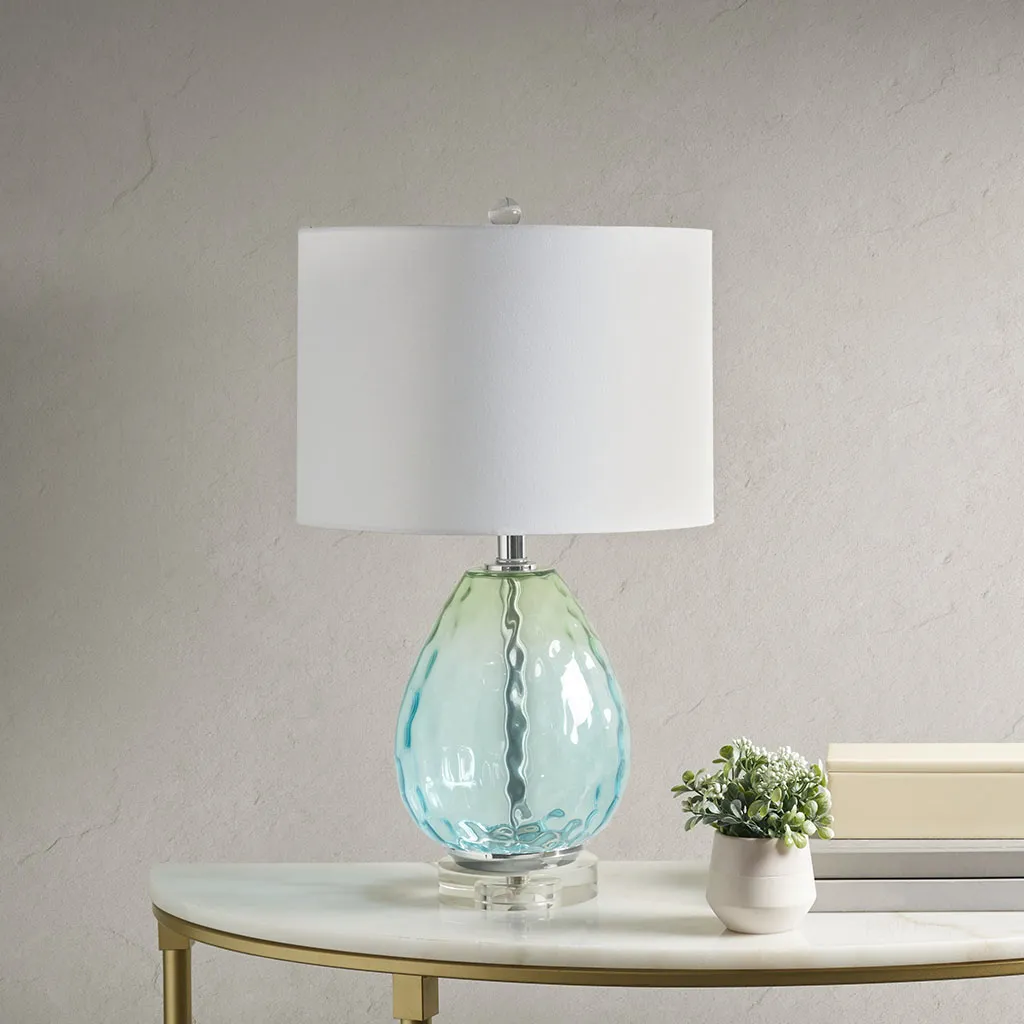 Urban Habitat Borel Blue Ombre Glass Table Lamp