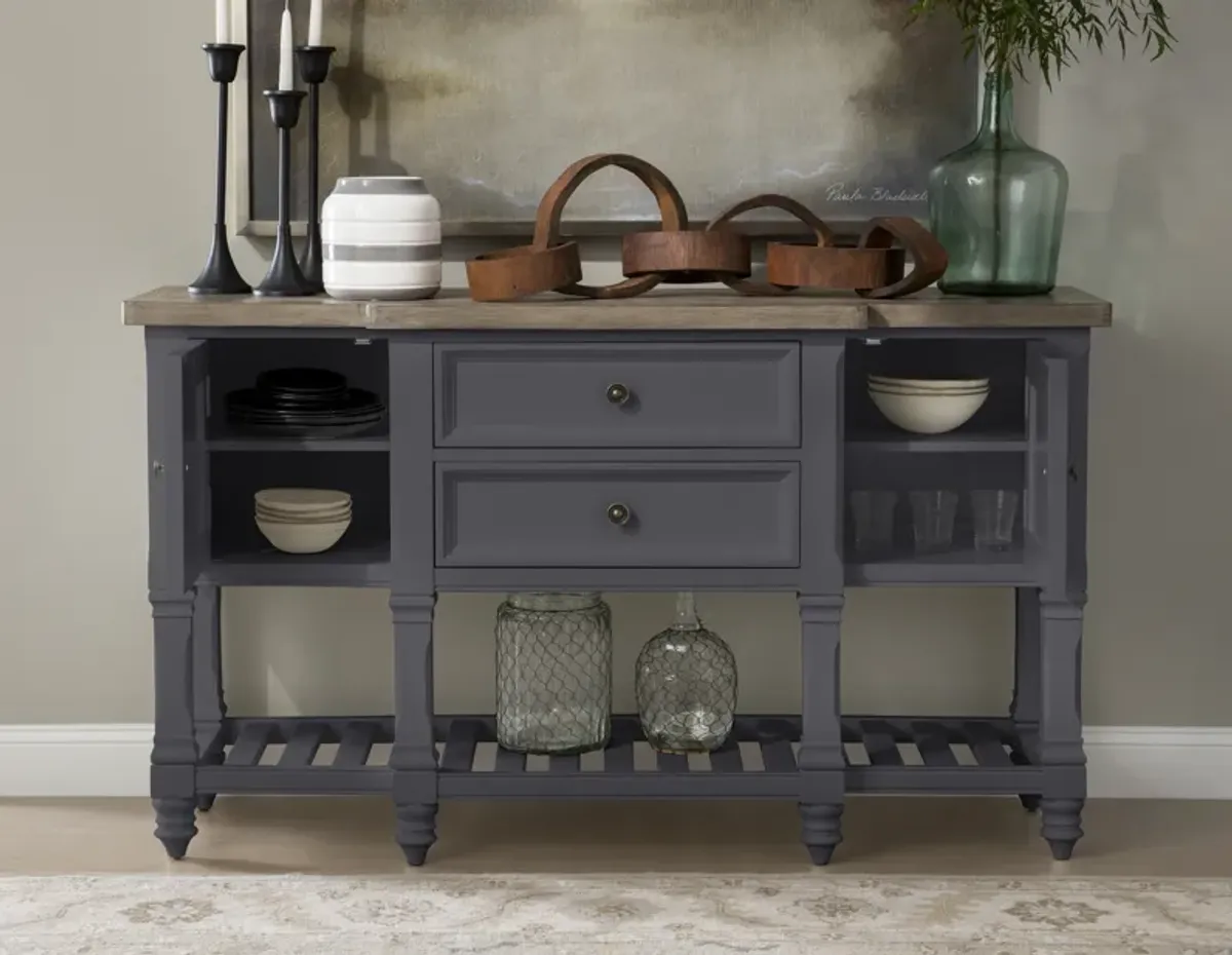 Essex Graphite Credenza Two Tone Graphite Finish