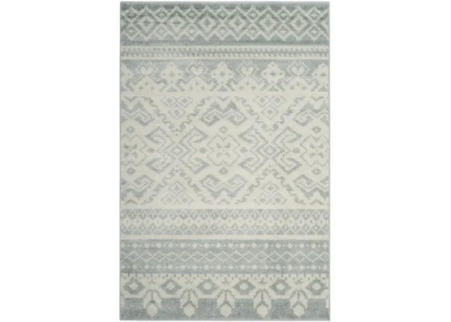 Adirondack Contemporary Slate / Ivory 5'-1" X 7'-6" Powerloomed Rug