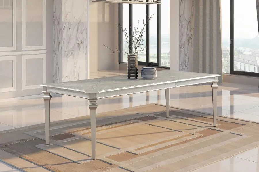 Evangeline Rectangular Dining Table with Extension Leaf Silver Oak