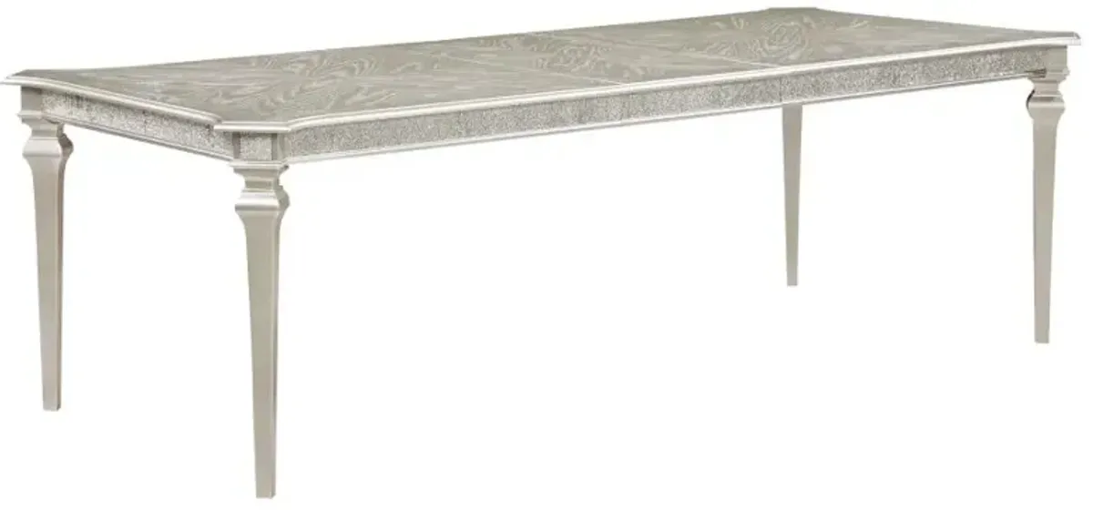 Evangeline Rectangular Dining Table with Extension Leaf Silver Oak