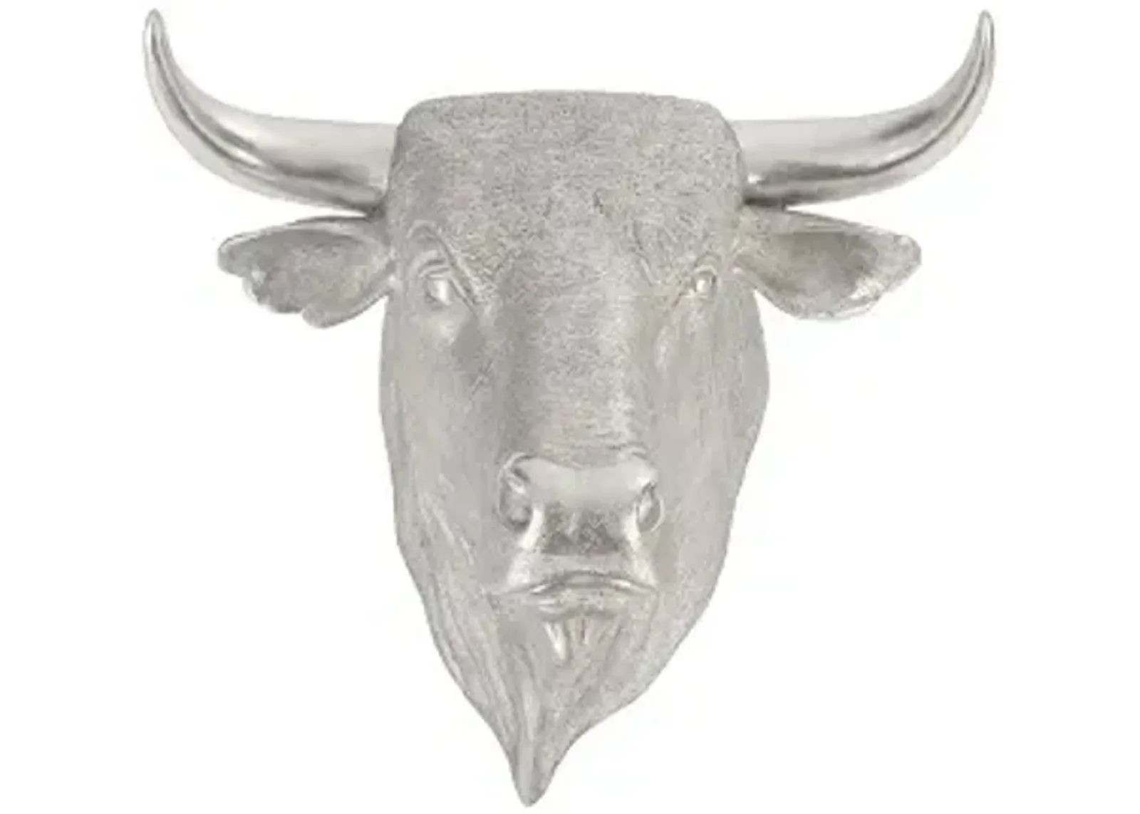 spanish fighting bull wall art, resin, silver leaf