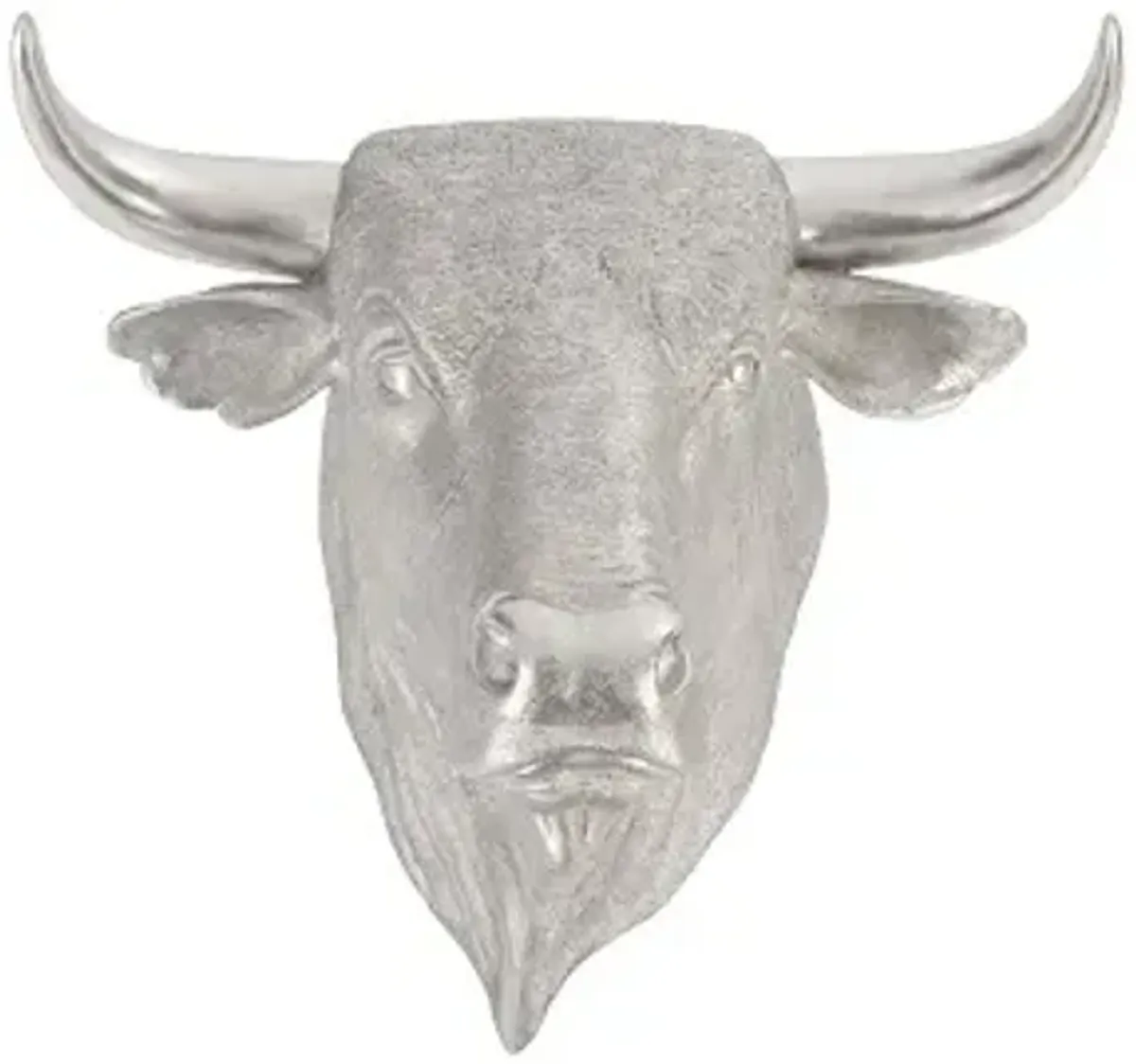 spanish fighting bull wall art, resin, silver leaf