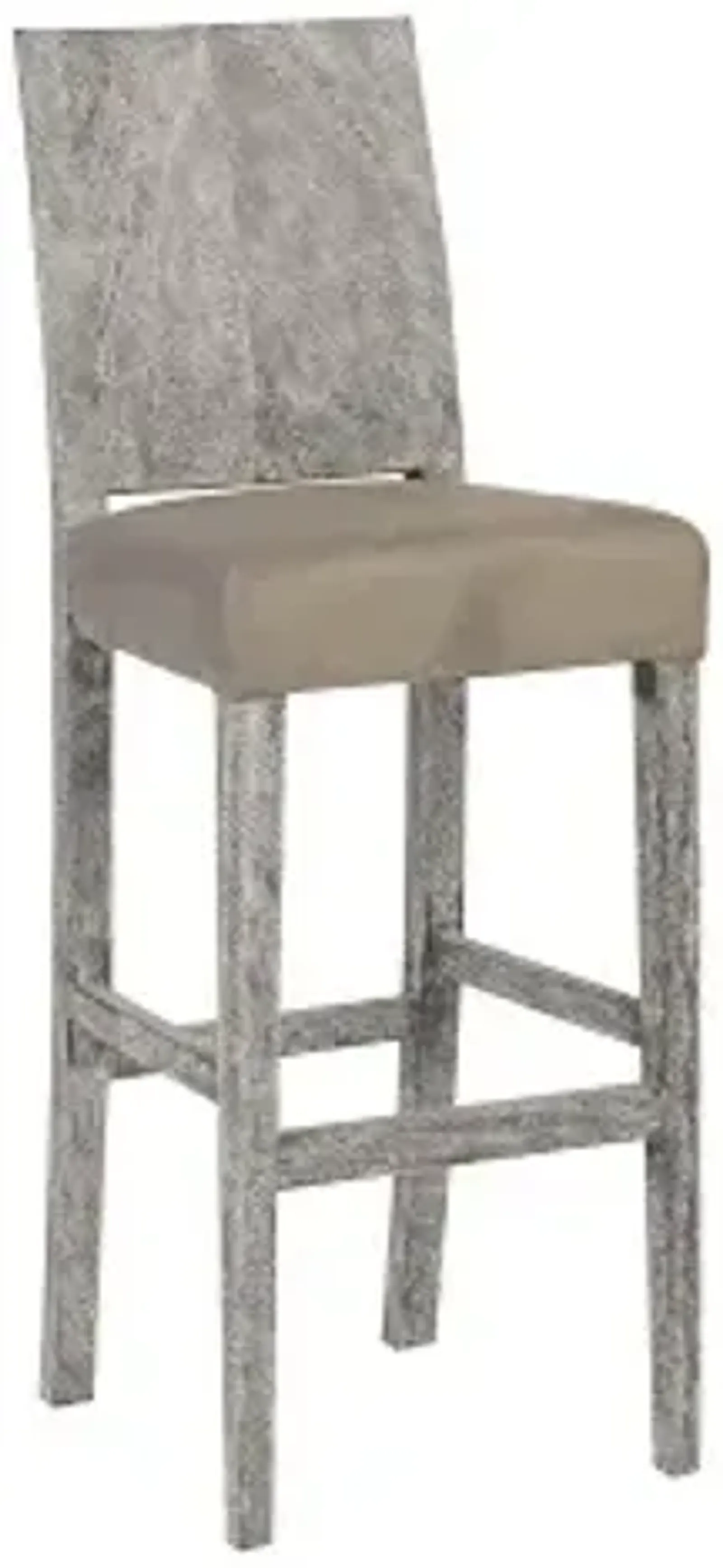 ophelia bar stool, chamcha wood, gray stone finish