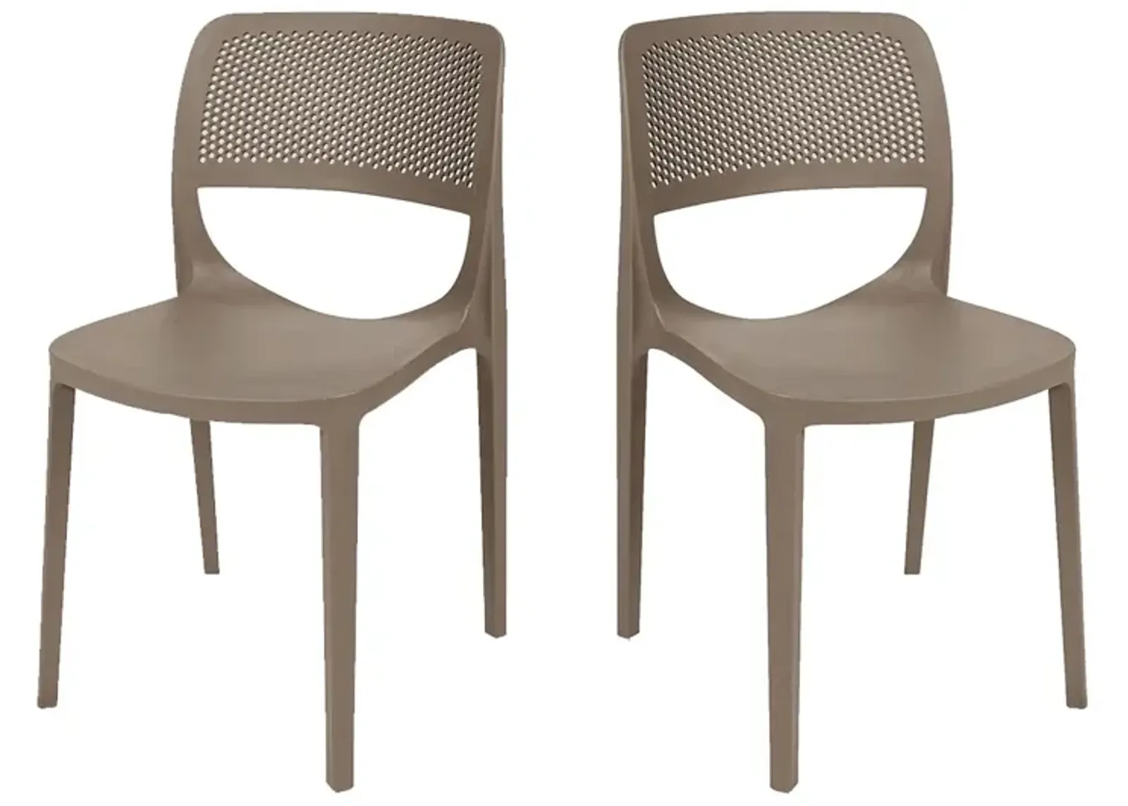 Mila Set of 4 Stackable Side Chair-Cappuccino