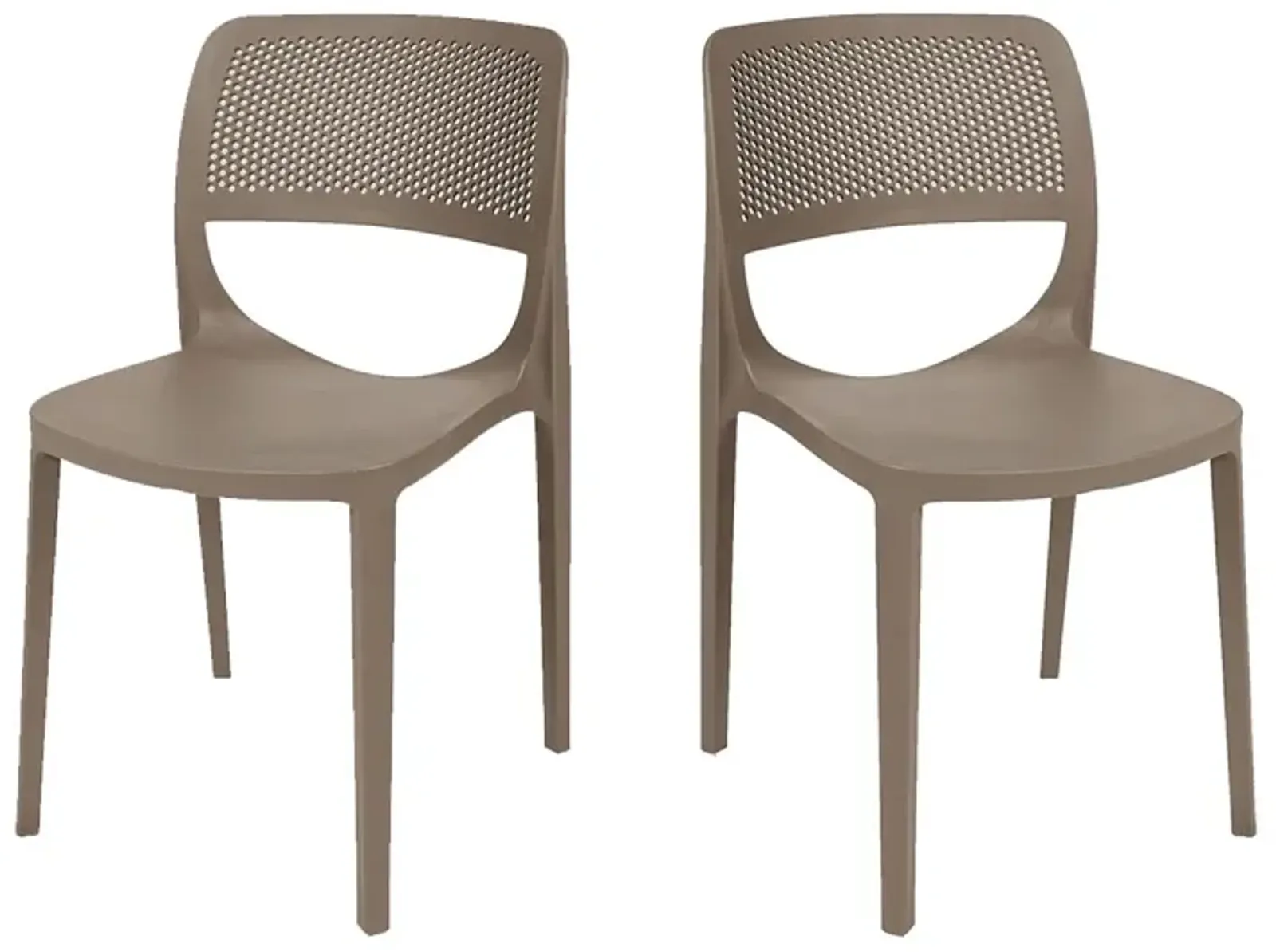 Mila Set of 4 Stackable Side Chair-Cappuccino