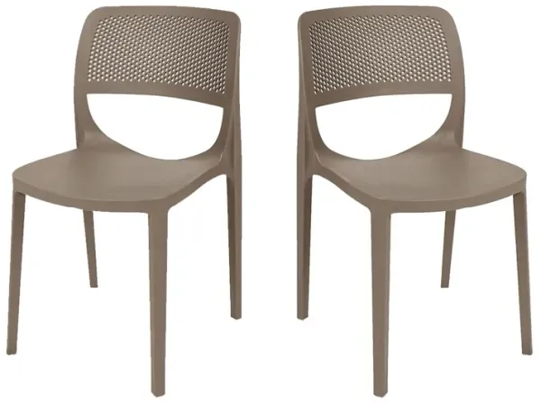 Mila Set of 4 Stackable Side Chair-Cappuccino