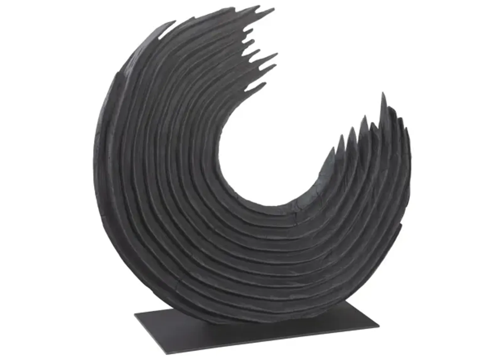 Swoop Tabletop Sculpture, Black Wood, Small