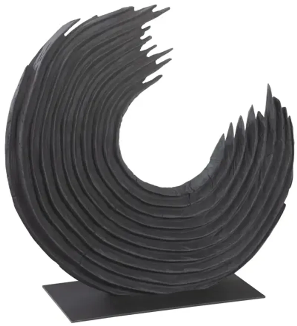 Swoop Tabletop Sculpture, Black Wood, Small