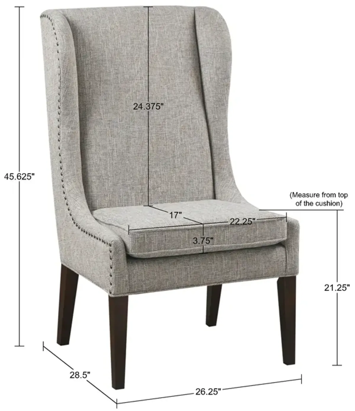 Madison Park Garbo Grey Multi Captains Dining Chair