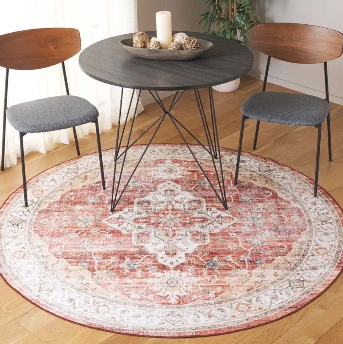 ARIZONA 556 RUST  6' x 6' Round Round Rug