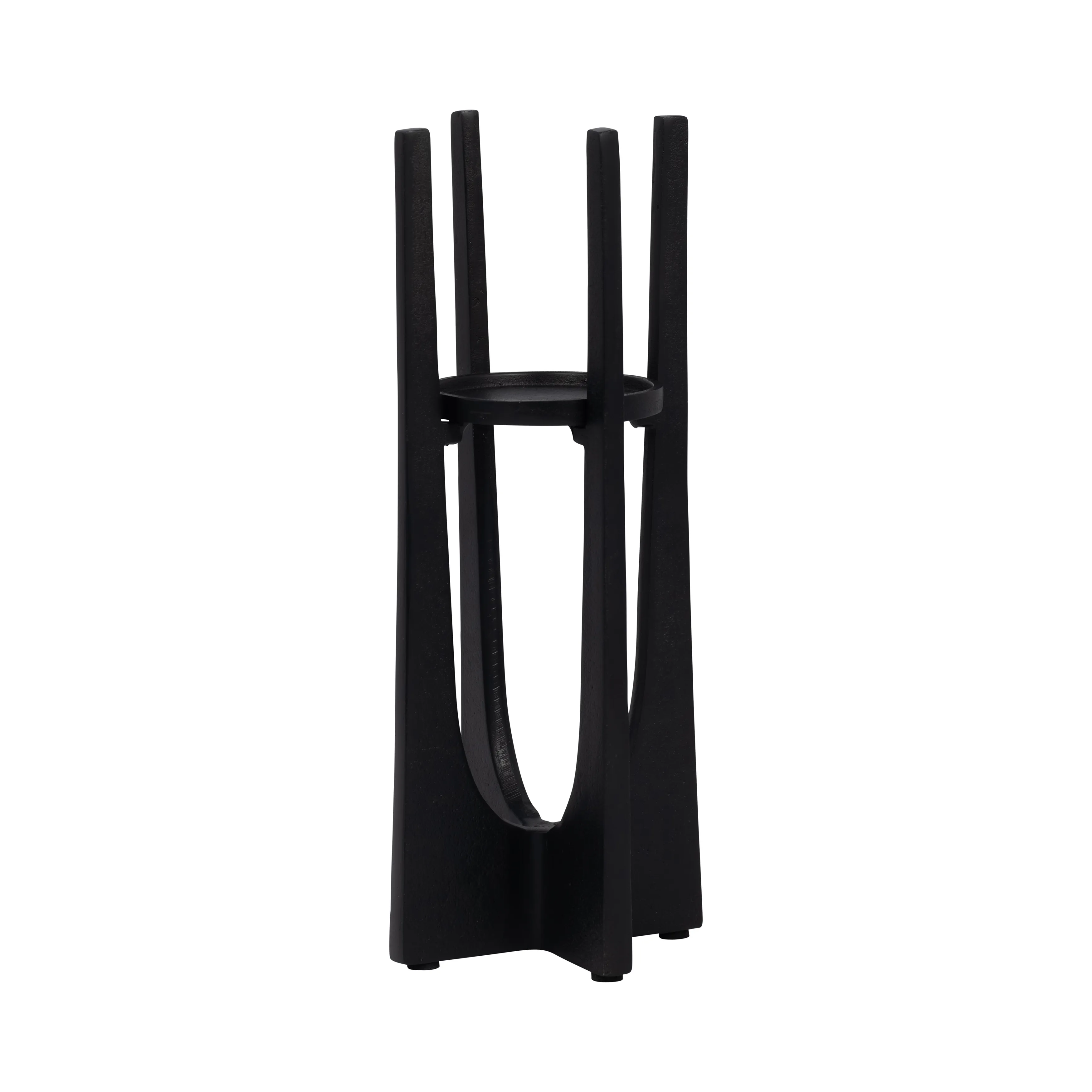 Metal, 12" Pillar Candle Holder, Black