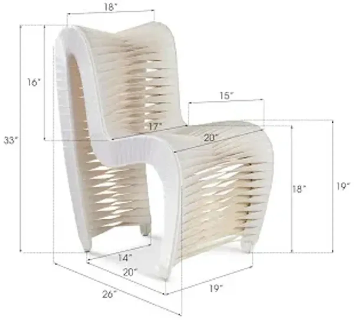 seat belt dining chair, white/off-white