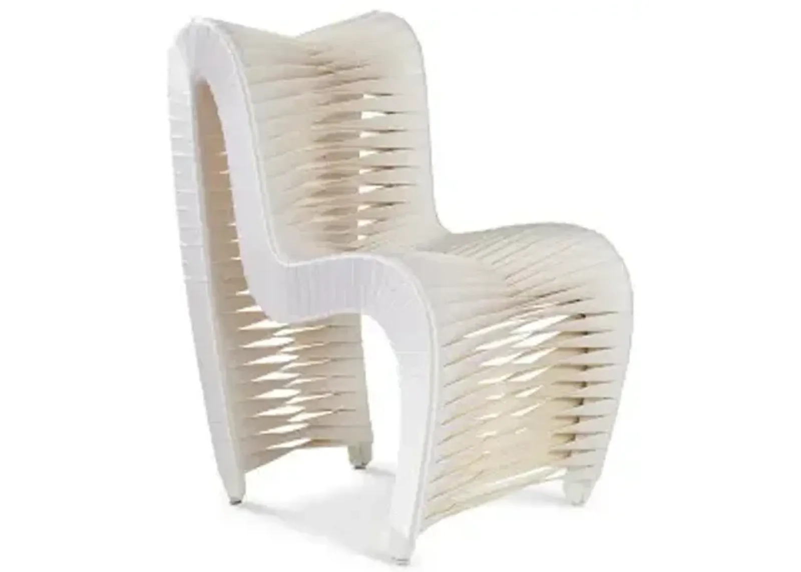 seat belt dining chair, white/off-white