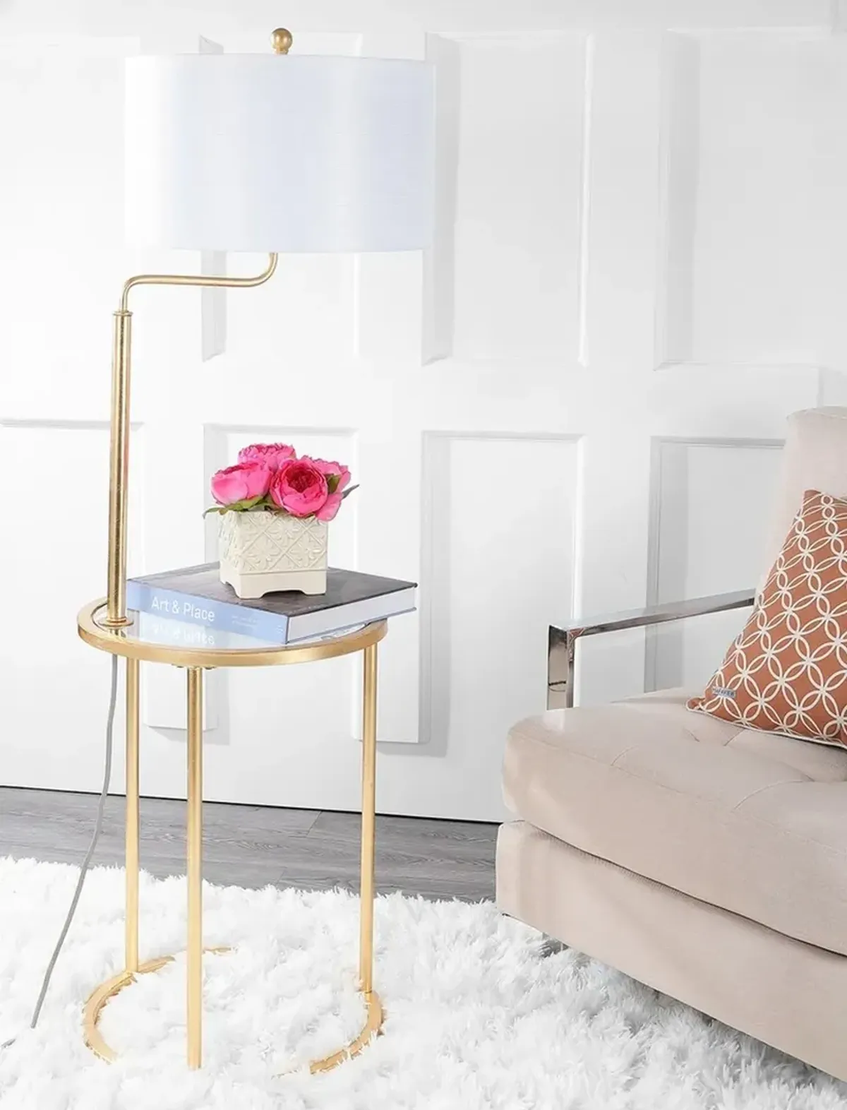 Crispin  Side Table Floor Lamp