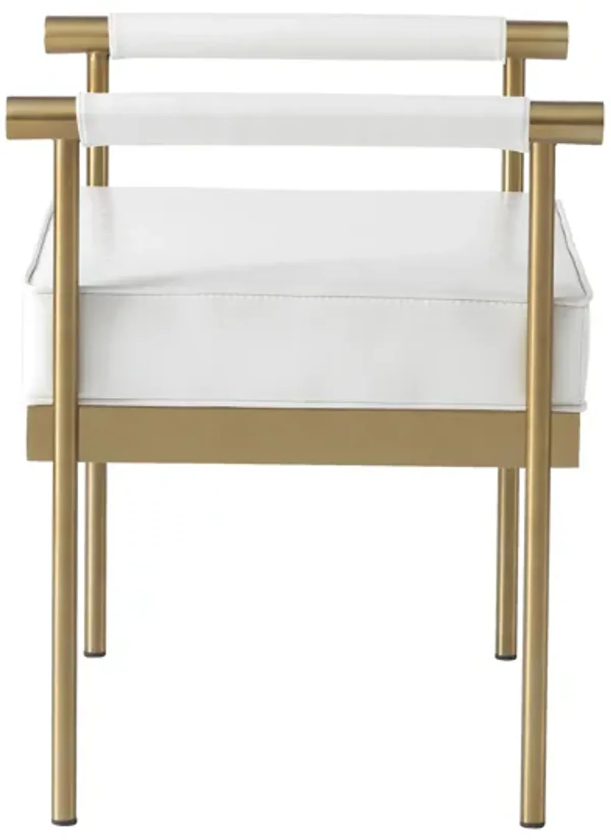 Diva White Vegan Leather Bench