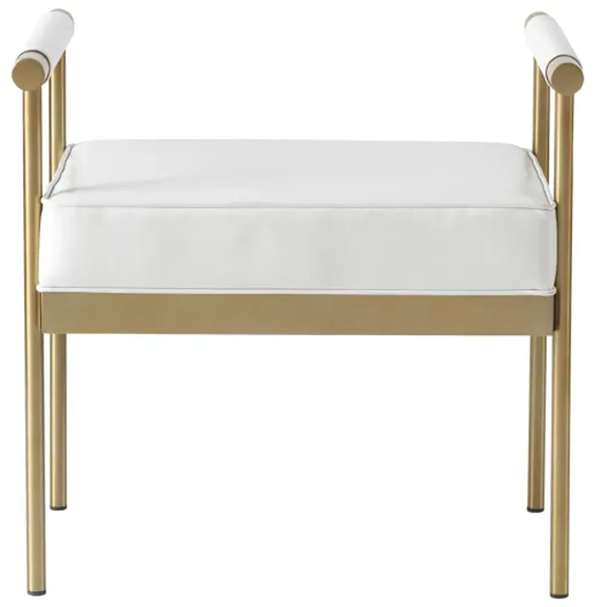 Diva White Vegan Leather Bench