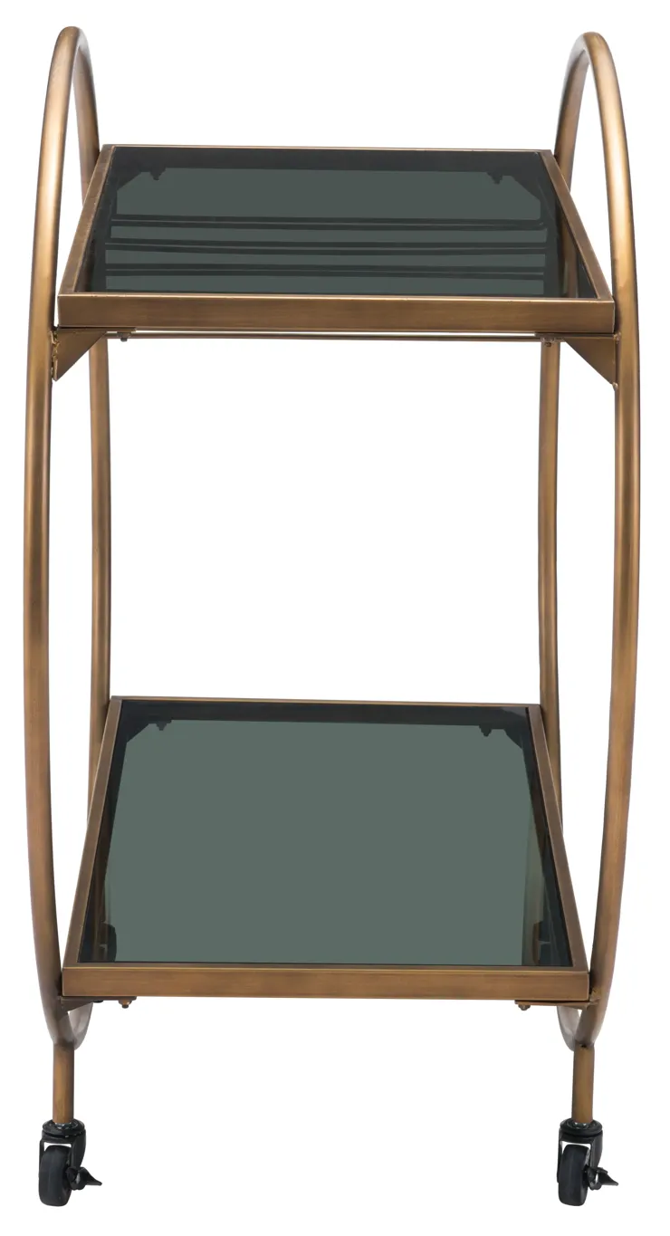 Arc Bar Cart Brass & Black