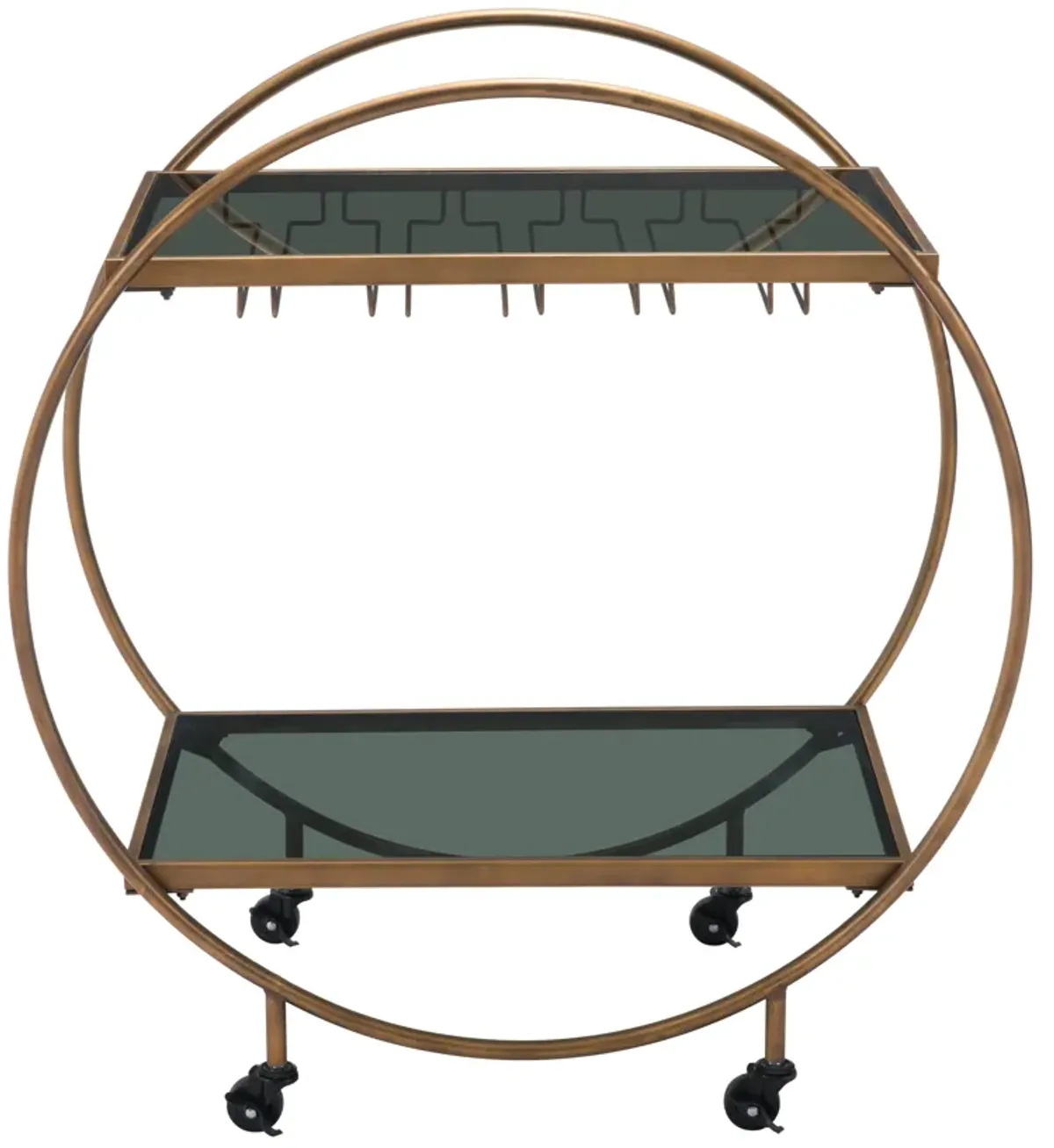 Arc Bar Cart Brass & Black