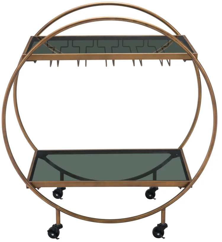 Arc Bar Cart Brass & Black