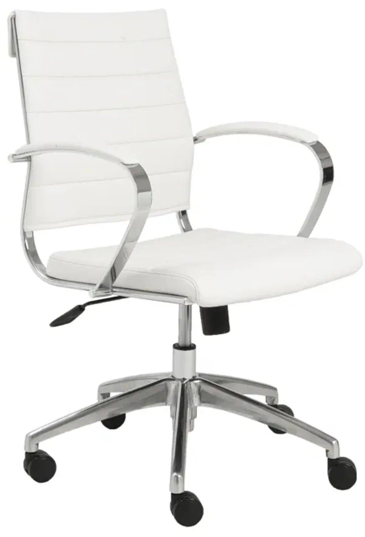 Axel Low Back Office Chair in White with Aluminum Base