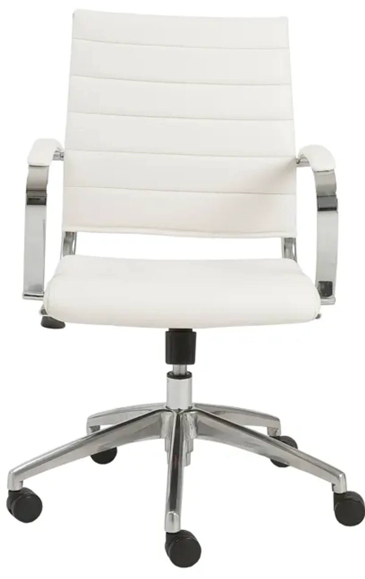 Axel Low Back Office Chair in White with Aluminum Base