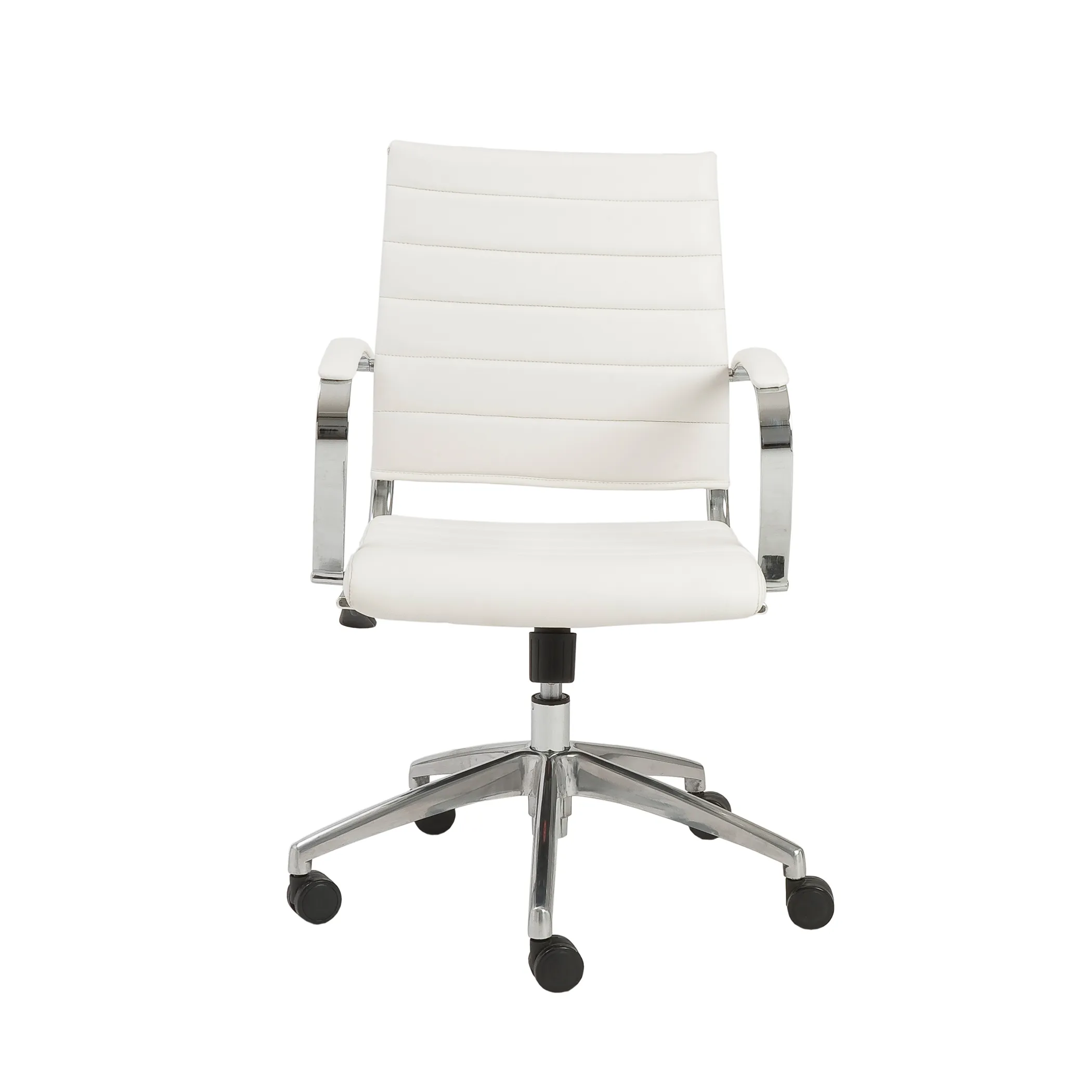 Axel Low Back Office Chair in White with Aluminum Base