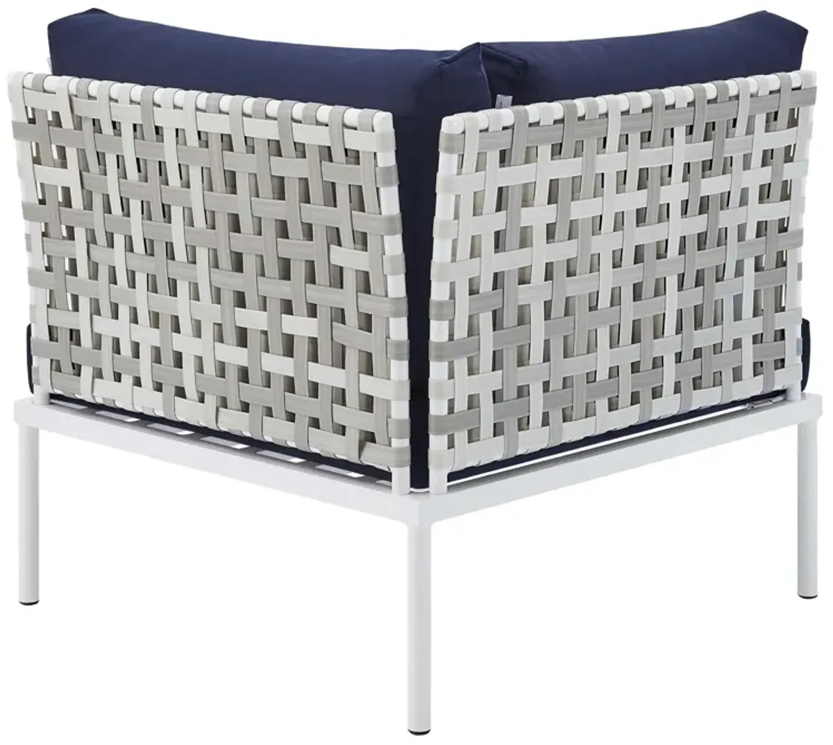 Harmony Sunbrella® Basket Weave Outdoor Patio Aluminum Corner Chair