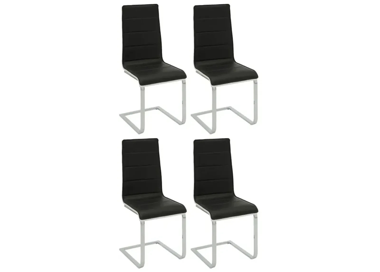 Broderick Upholstered Side Chairs Black and White (Set of 4)