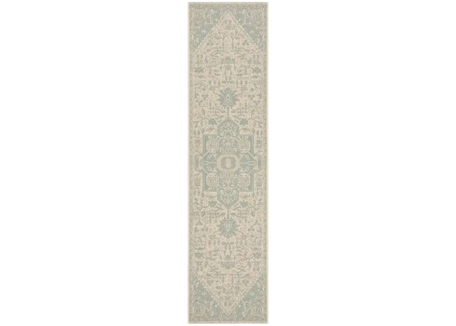 LINDEN 138 Collection LND138K-28 Aqua / Cream 2'-2" X 8'