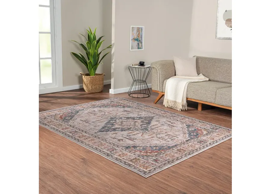 Madison Park Jasmine Orange Multi Vintage Medallion Woven Area Rug