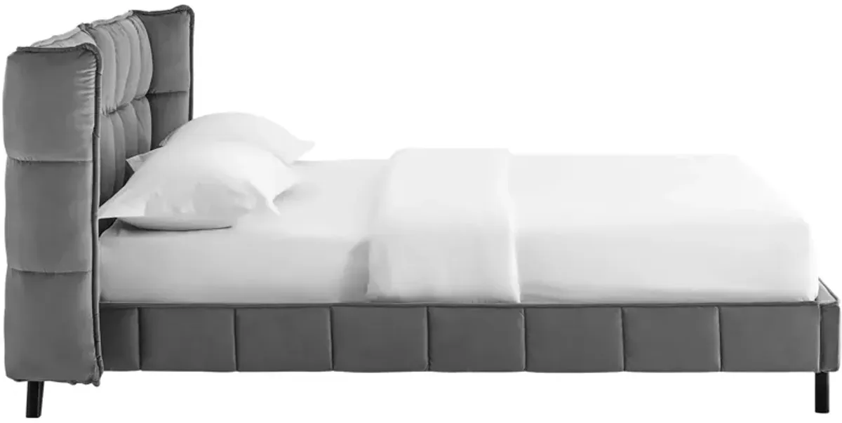 Makenna Queen Performance Velvet Platform Bed