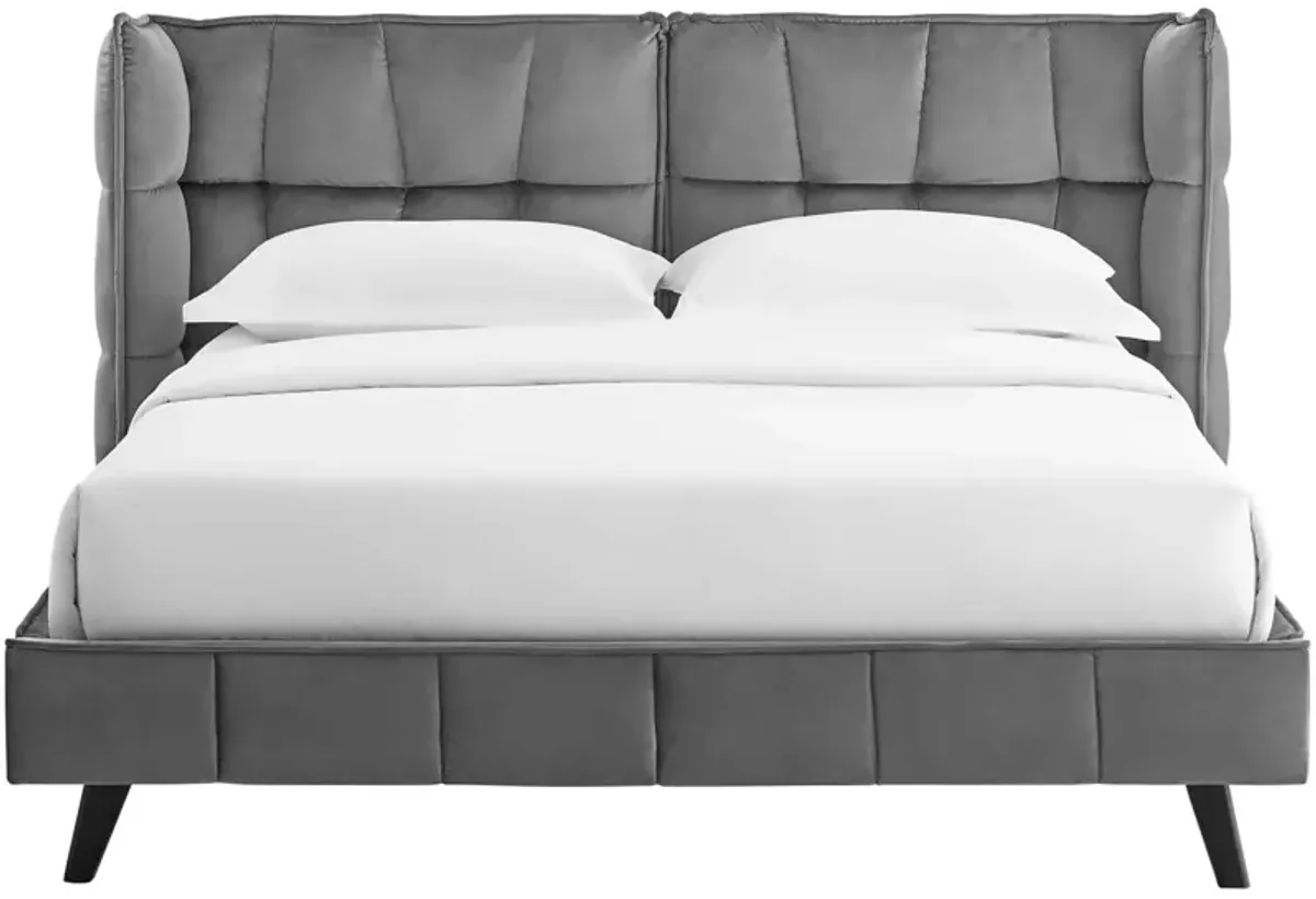 Makenna Queen Performance Velvet Platform Bed