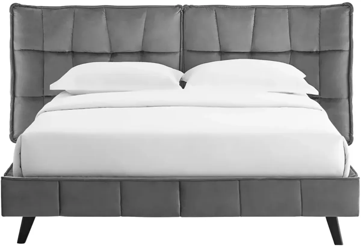 Makenna Queen Performance Velvet Platform Bed