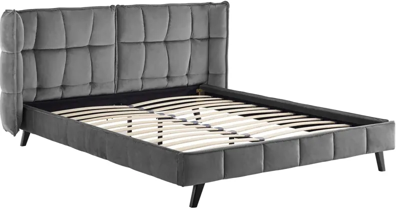 Makenna Queen Performance Velvet Platform Bed