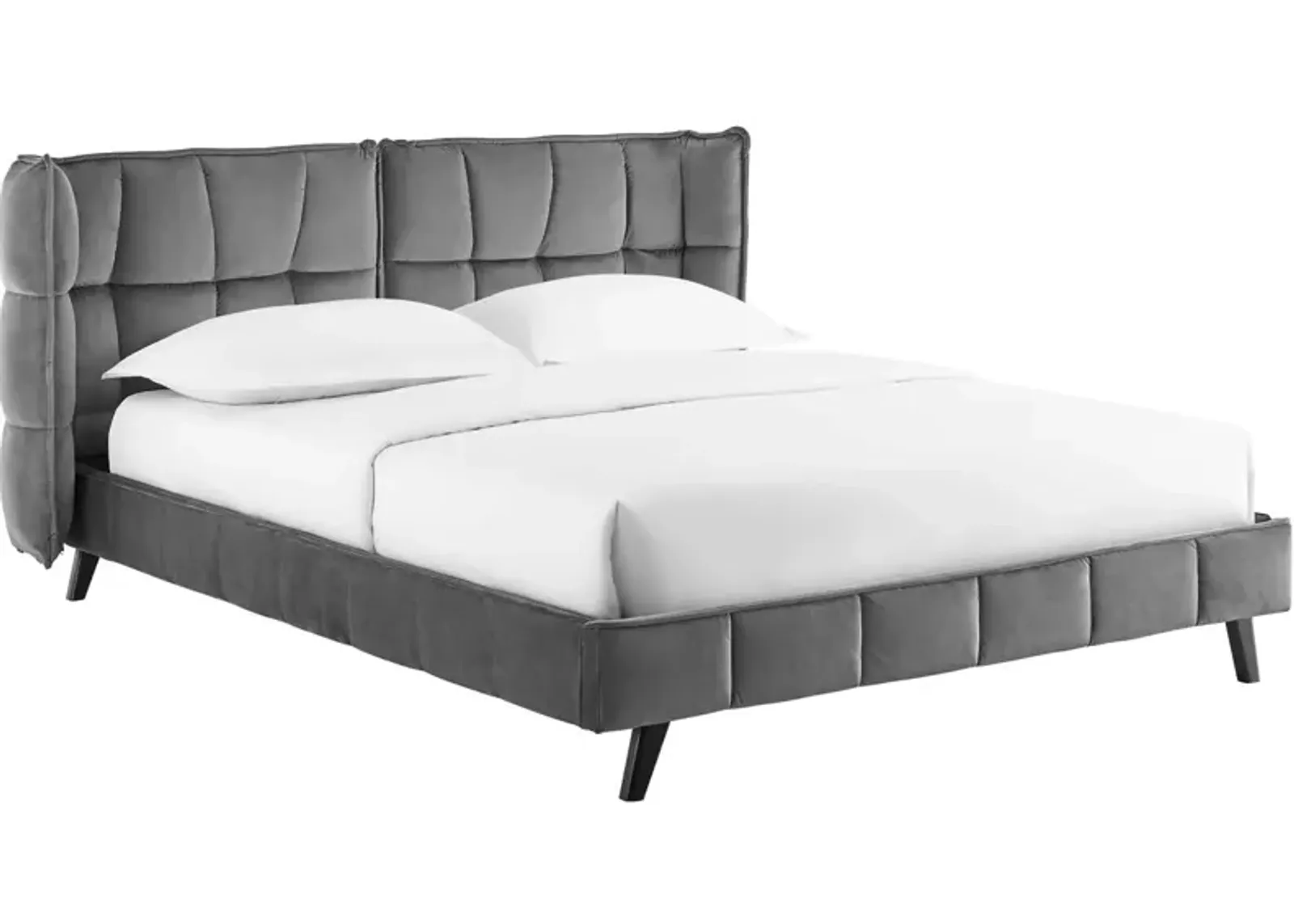 Makenna Queen Performance Velvet Platform Bed