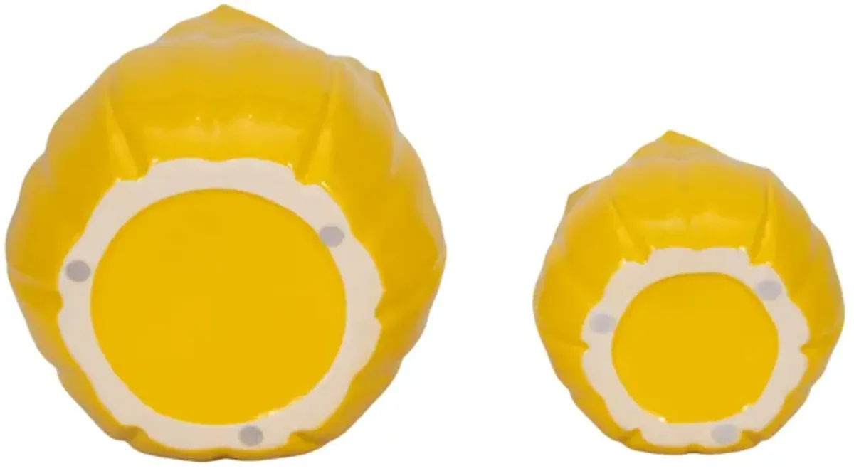 S/2 5/8" Petal Planters, Yellow