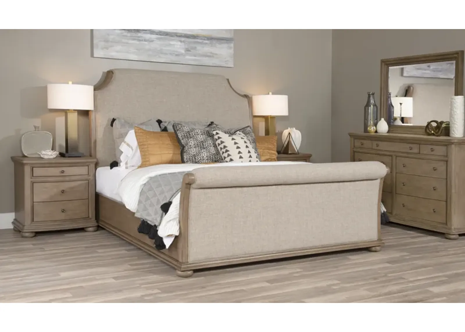 Camden Heights Upholstered Sleigh Bed Queen 50