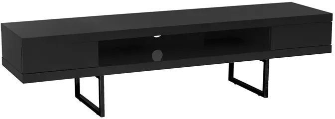 Miranda TV Stand in High Gloss Black with Black Base