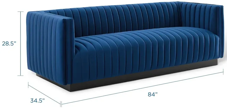 Conjure Channel Tufted Velvet Sofa