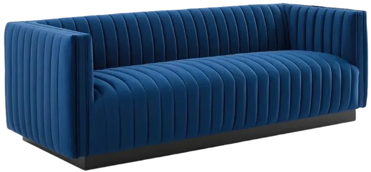 Conjure Channel Tufted Velvet Sofa