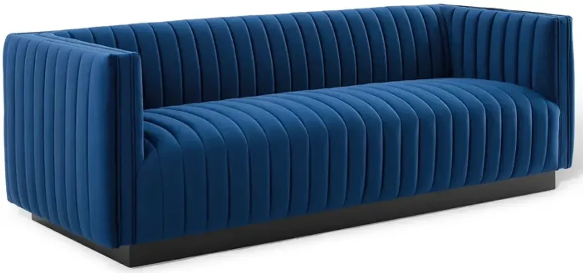 Conjure Channel Tufted Velvet Sofa