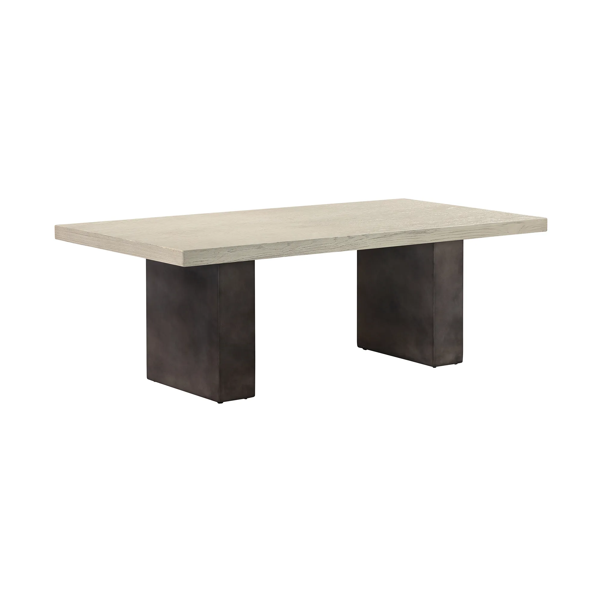 Abbey Concrete and Gray Oak Wood Coffee Table