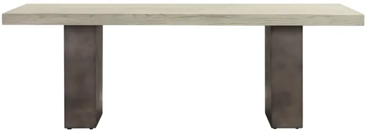 Abbey Concrete and Gray Oak Wood Coffee Table