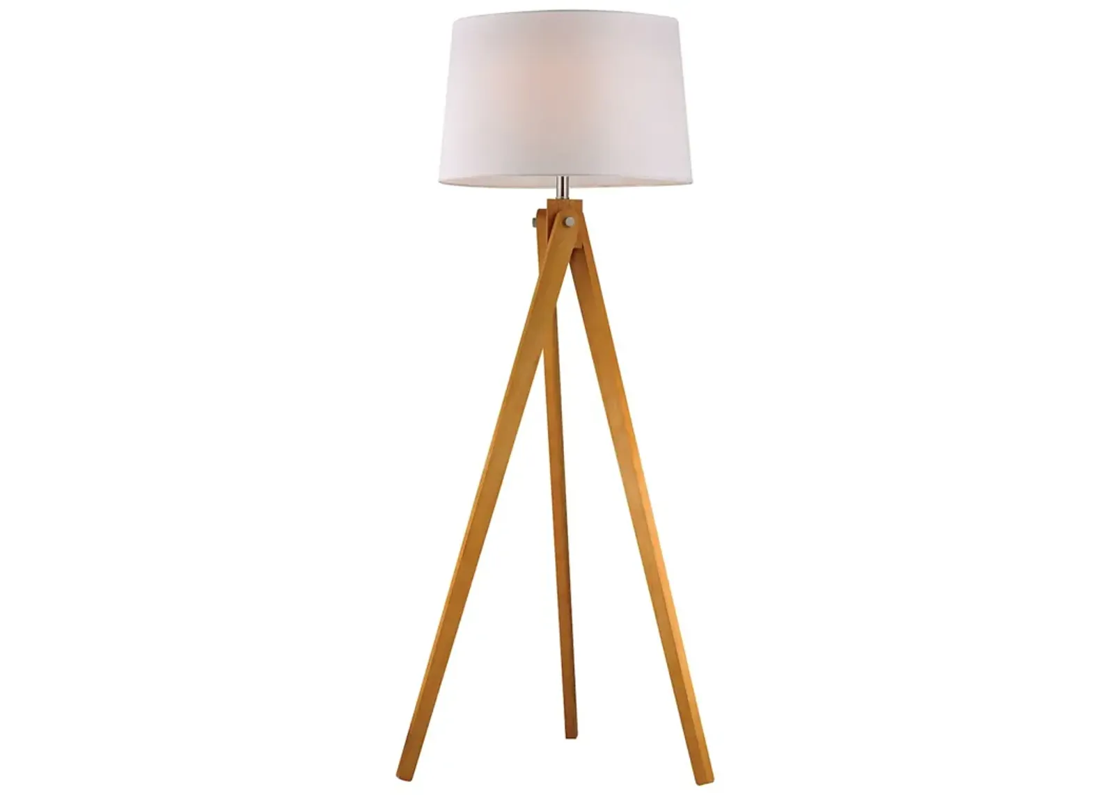 Wooden Tripod 63" High 1-Light LED Floor Lamp - Natural