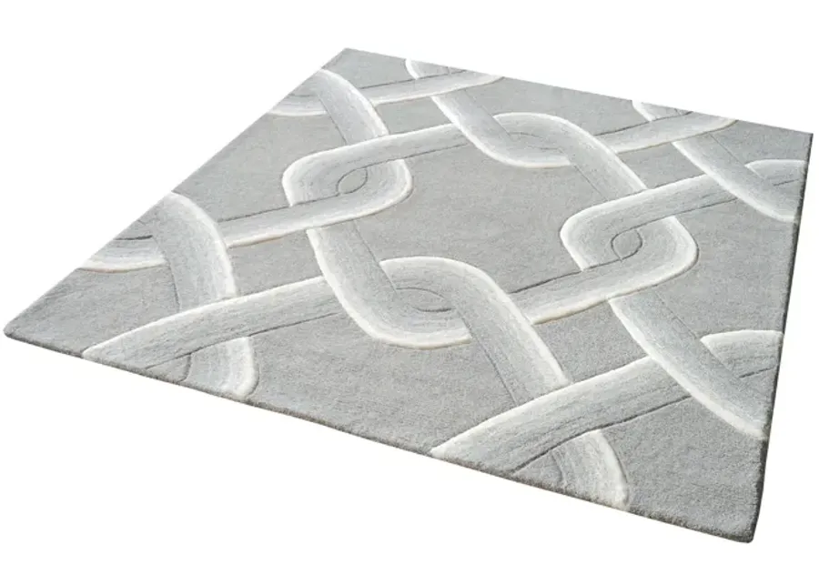 Desna Hand-tufted Wool Rug in Grey