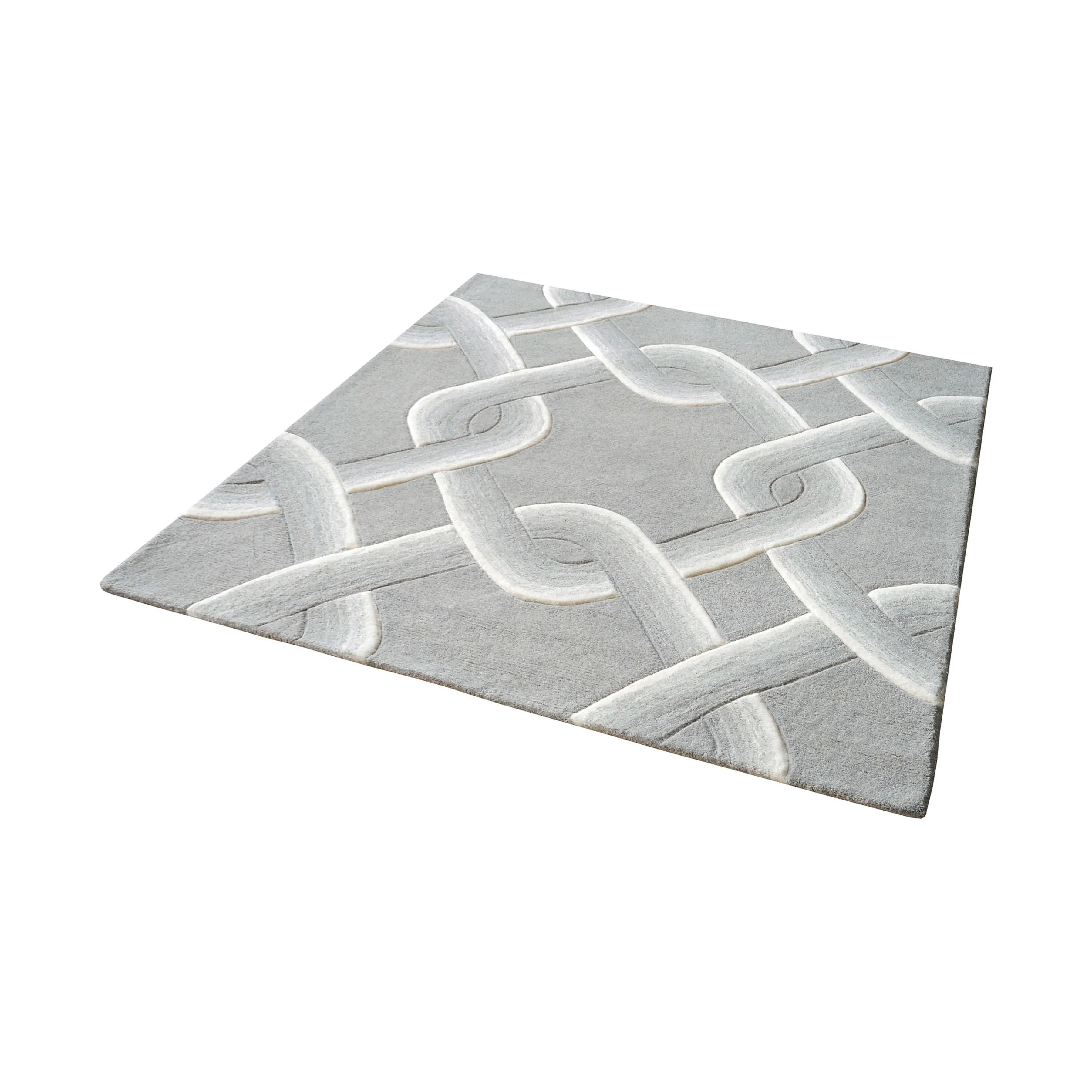 Desna Hand-tufted Wool Rug in Grey