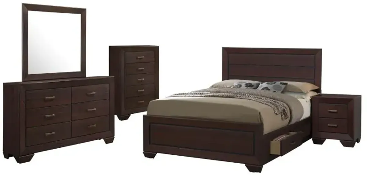 Kauffman Storage Bedroom Set with High Straight Headboard