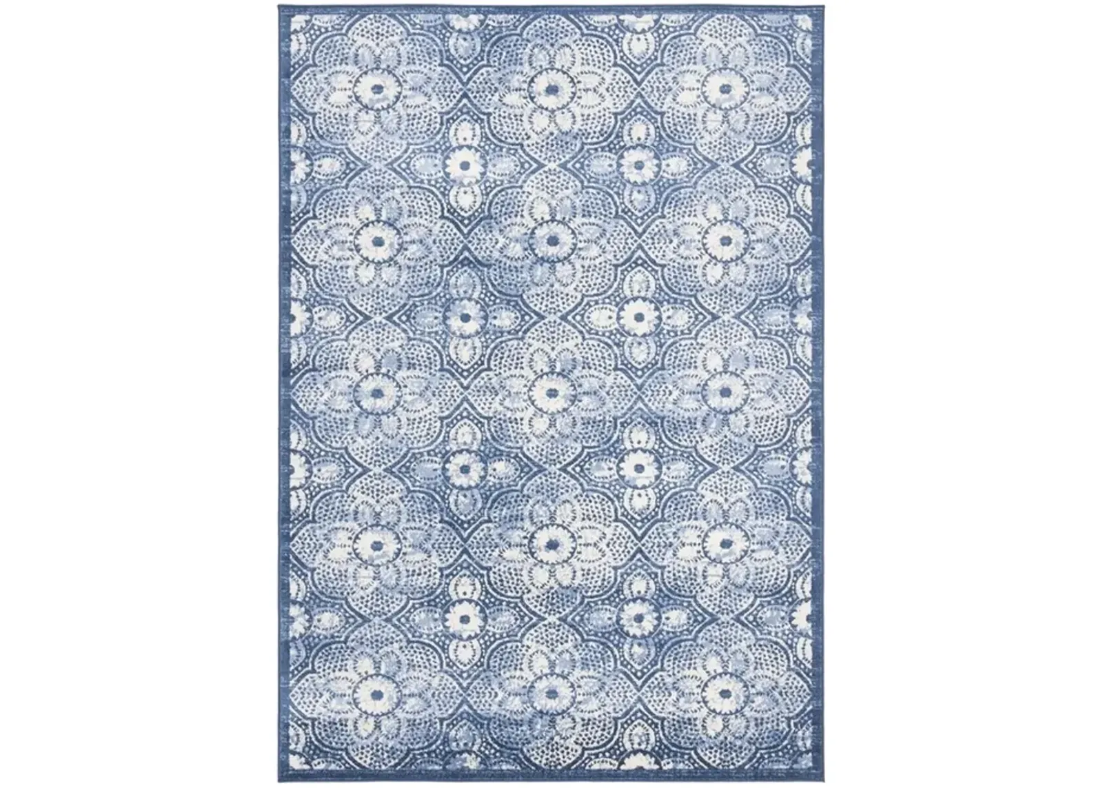 Brentwood 862 Navy / Creme 4' X 6' Small Rectangle Powerloomed Rug